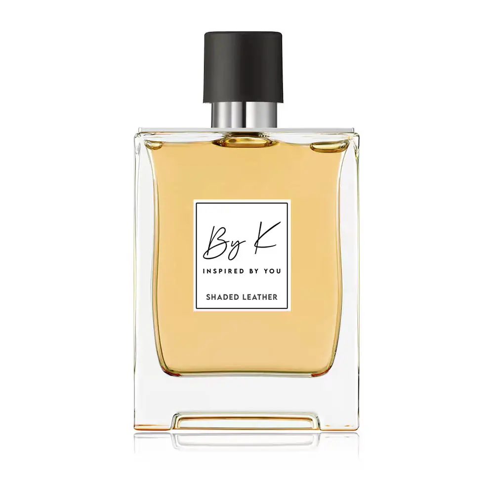 Shaded Leather – Inspired by Tom Ford Ombre Leather Shaded Leather perfume bottle inspired by Tom Ford Ombre Leather, matte black design with elegant backdrop